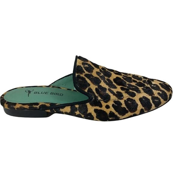 Blue Bird Pony Hair Leopard Print Mules Size 6 - Picture 1 of 10